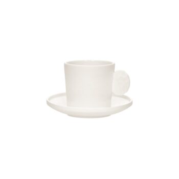 POMAX LEGGERO - KOP & SCHOTELTJE - MAGNESIUM PORSELEIN - DIA 7,8/13 X H 10/2,1 CM - WIT