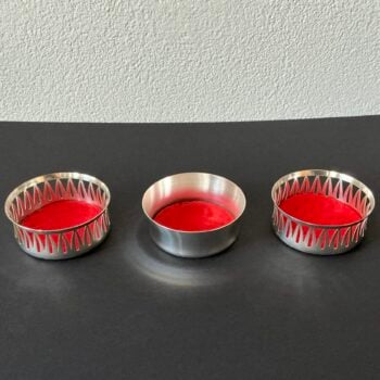 WMF verzilverde flessenonderzetters – Art Deco design – set van 3 – Duitsland ca. 1935