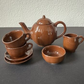Vintage Bruin Kinderservies / Mini Theeservies – Jaren 60/70 – Compleet Setje