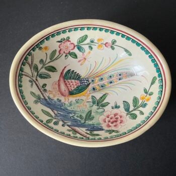 Outeiro Águeda Handbeschilderd Schaaltje MR 588 – Vogelmotief – Portugal – 16 cm