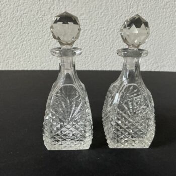 Vintage kristallen mini karaffen met stop