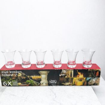 Vintage Royal Leerdam Bonne Auberge borrelglazen – set van 6