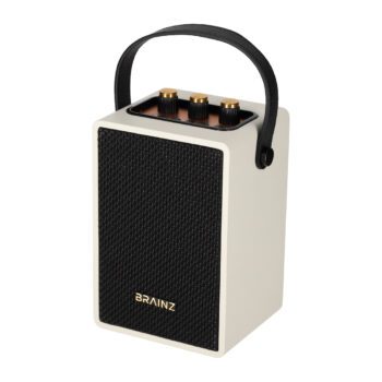 BRAINZ Retro Speaker Wit – stijlvolle retro speaker met moderne functies