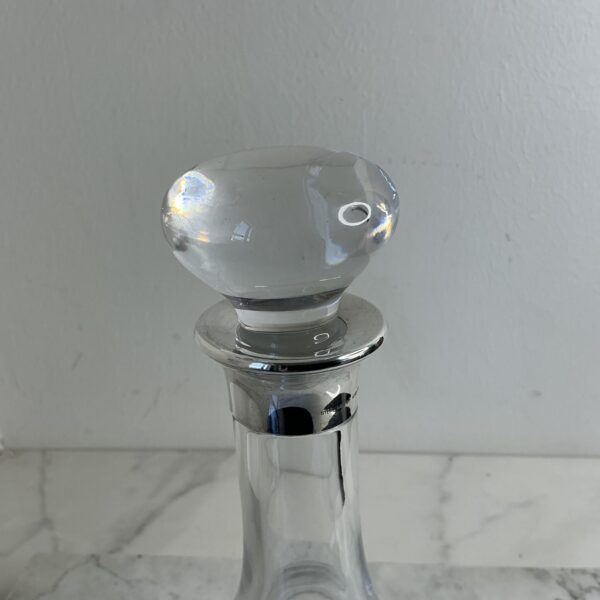Vintage kristallen karaf met sterling zilveren hals (925) – C. Bos & Zoon Amsterdam - Afbeelding 8