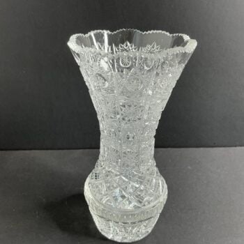 Vintage PODTATRAN Poprad handgeslepen kristallen vaas – 24% loodkristal – 20 cm