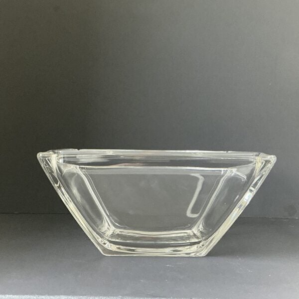 Vintage Walther Glas Winx vierkante kristalglazen schaal – originele sticker 21x11,5cm - Afbeelding 5