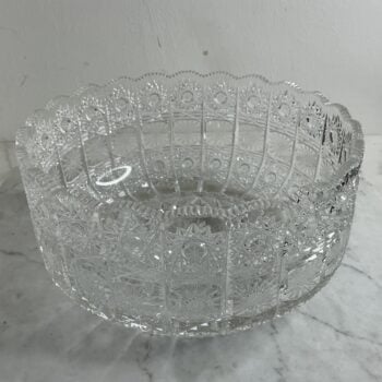 Vintage PODTATRAN Poprad Kristallen Fruitschaal van 24% Handgeslepen Loodkristal – Ø 21 cm
