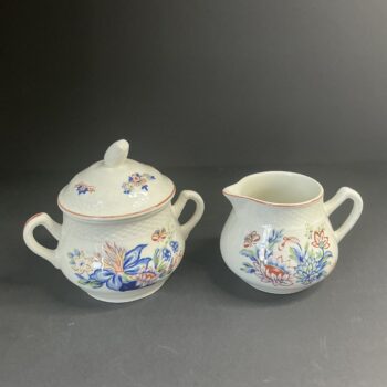 Vintage Boch Frères Vieux Rhodes roomstel met kleurrijk bloemendecor